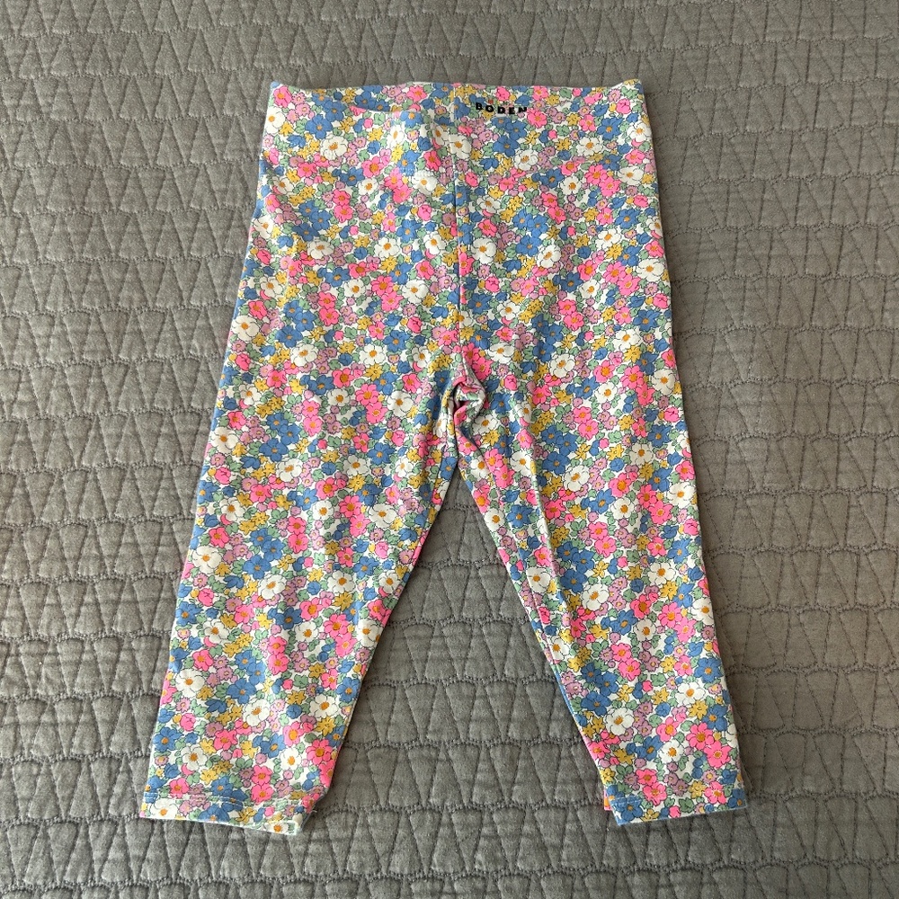 Mini Boden Floral Capri Pants sz. 7-8